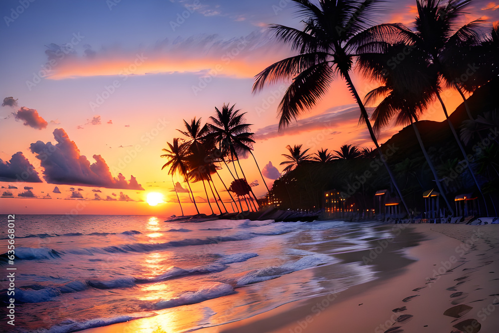 beach with sunset