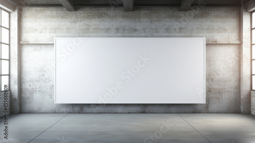 Blank billboard inside business office, mock up display for advertising and promotion of products and services