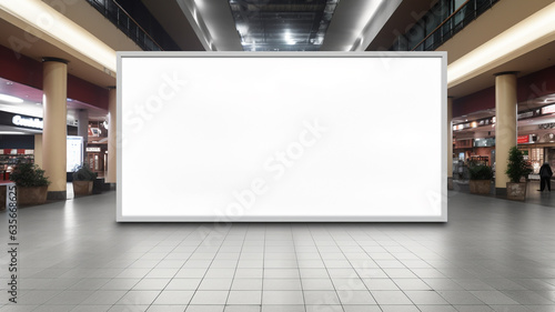 Large white blank billboard or poster for product mock up or business promotion