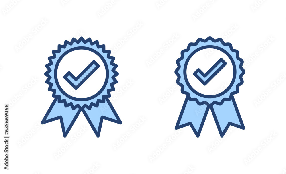 Approved icon vector. Certified Medal Icon Approved icon vector. Certified Medal Icon