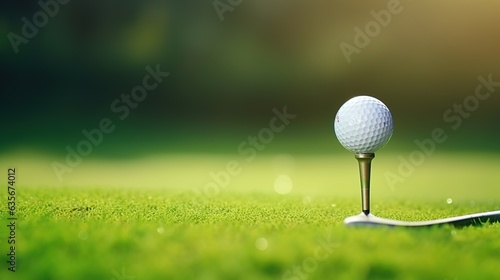 golf ball on the green background. generative ai