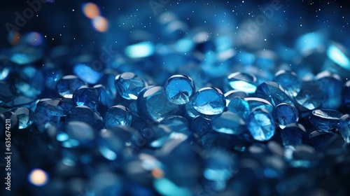 Background with blue crystals, gemstones. Generative AI