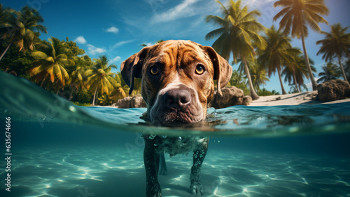 Cute dog at tropical island during summer  © Artofinnovation