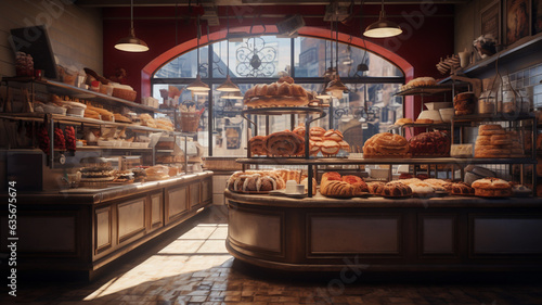 Bakery for bread and delicious lunch and breakfast food, generative ai