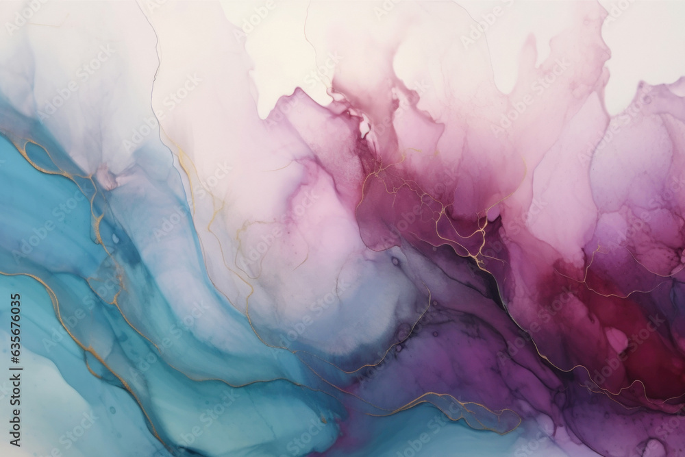 Liquid Ink Aesthetic Texture. Watercolor Painting with Vibrant Colors, Abstract Design, Fluid Splashes, and Waves. Generative AI. Liquid Ink Aesthetic Texture. Watercolor Painting with Vibrant Colors, Abstract Design, Fluid Splashes, and Waves. Generative AI.