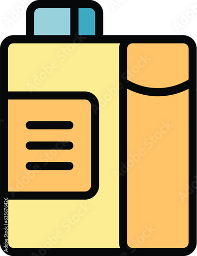 Shop milk icon outline vector. Vegetable plant. Food soya color flat