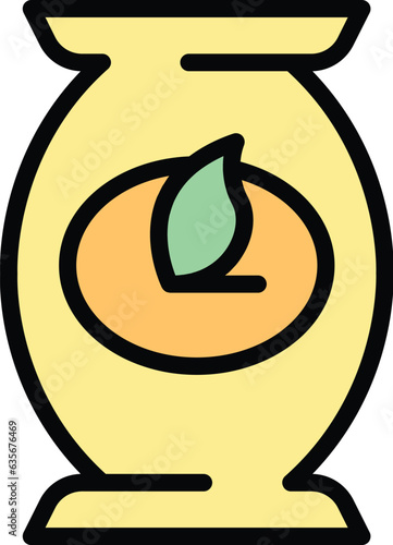 Vegetable milk pack icon outline vector. Vegan plant. Food drink color flat