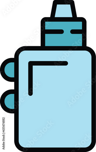 Modern vape icon outline vector. Electronic cigarette. Smoke juice color flat © ylivdesign