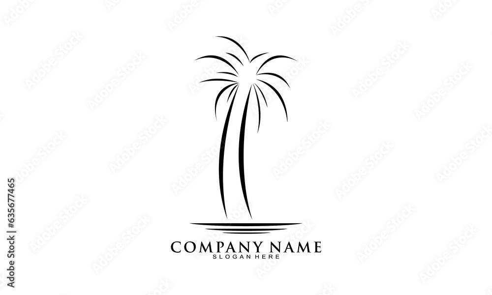 Coconut tree simple symbol vector logo