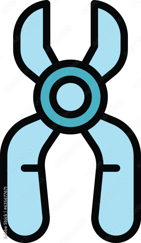 E cig scissors icon outline vector. Vape cigarette. Smoke pen color flat