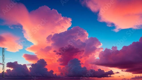 a pink and blue sky with clouds