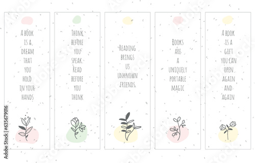 Printable Quote Minimal Design Bookmark Set, Motivational and Inspirational Bookmark Set