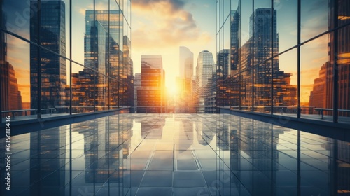 modern reflexive business office building at business district.