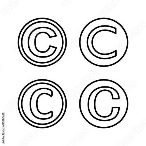 Copyright icon vector. copyright symbol