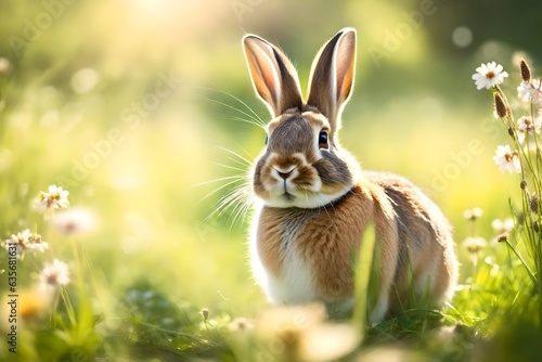 rabbit in a flower-filled meadow, © Fatima