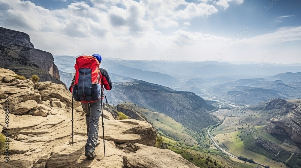 mountain climber scaling a rugged cliff generative ai