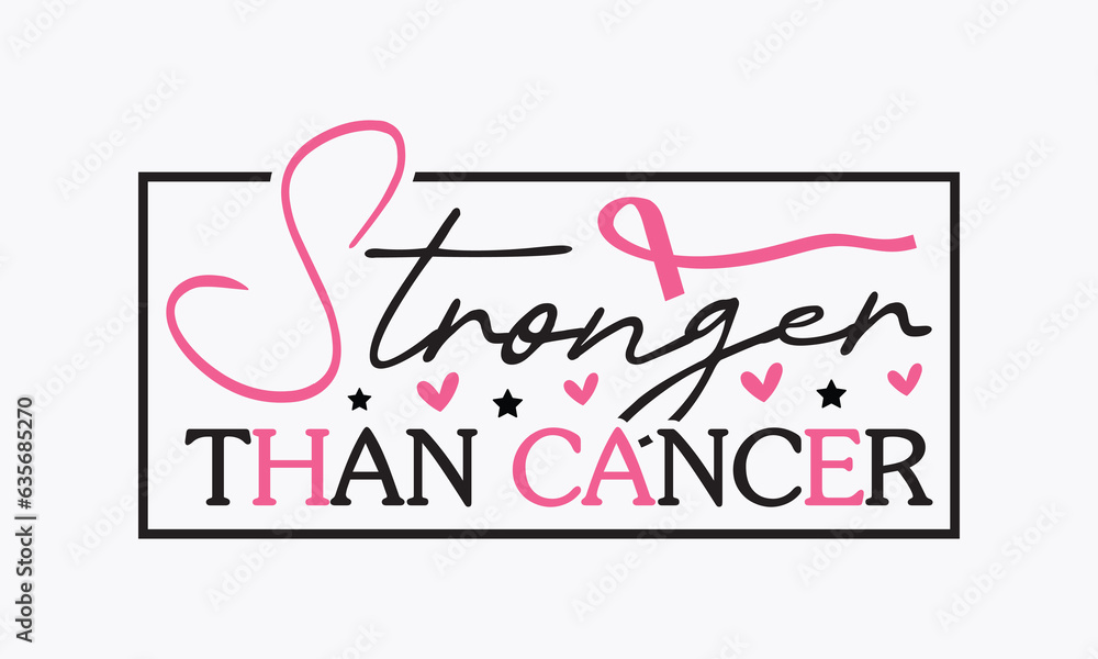 Stronger than cancer svg, Breast Cancer SVG design, Cancer Awareness, Instant Download, Breast Cancer Ribbon svg, cut files, Cricut, Silhouette, Breast Cancer t shirt design Quote bundle