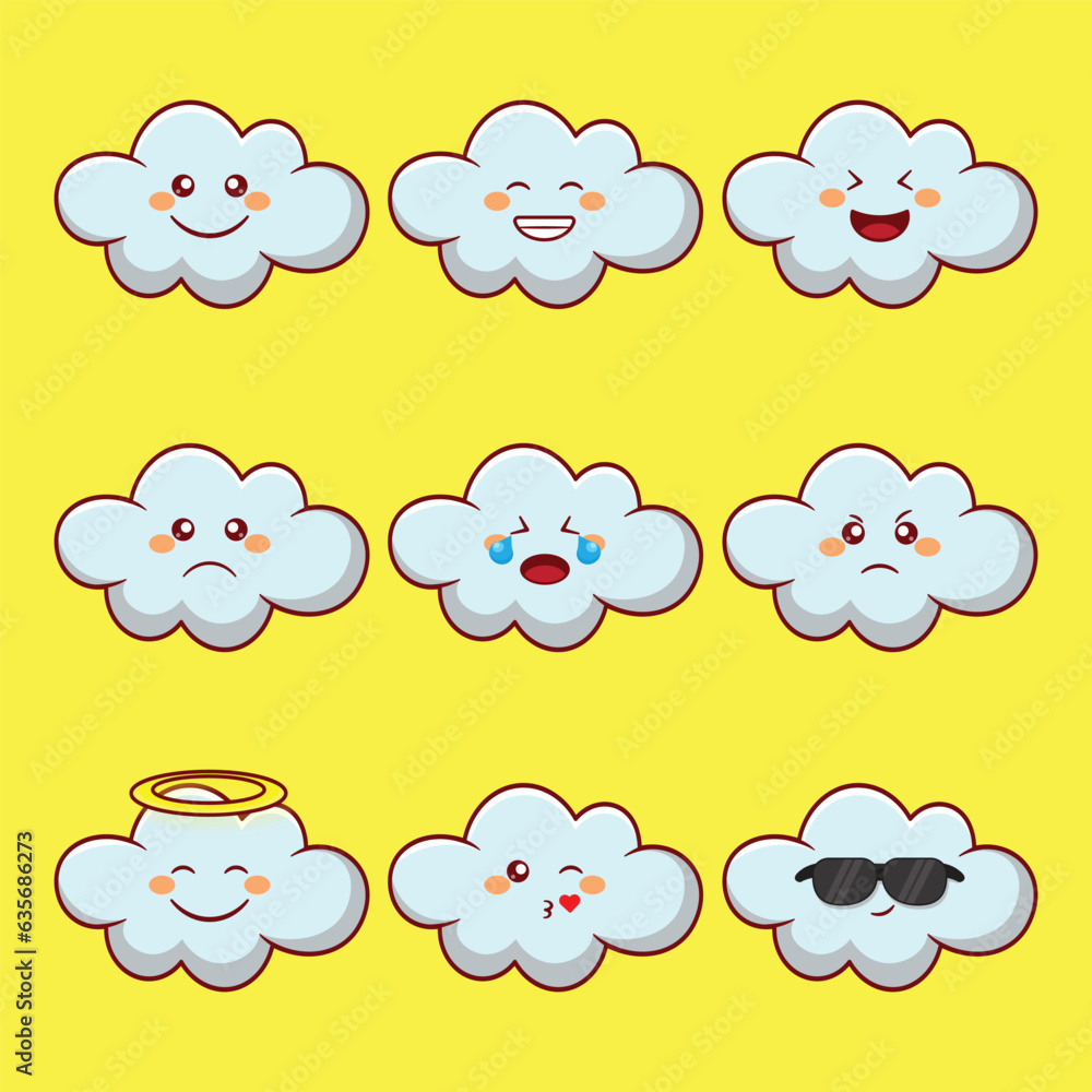 cloud emoticon cartoon vector art illustration cloud emoticon cartoon vector art illustration