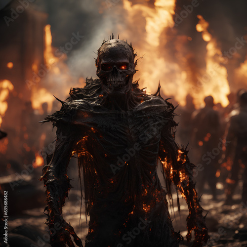 Skeleton Demon in a Burning Place