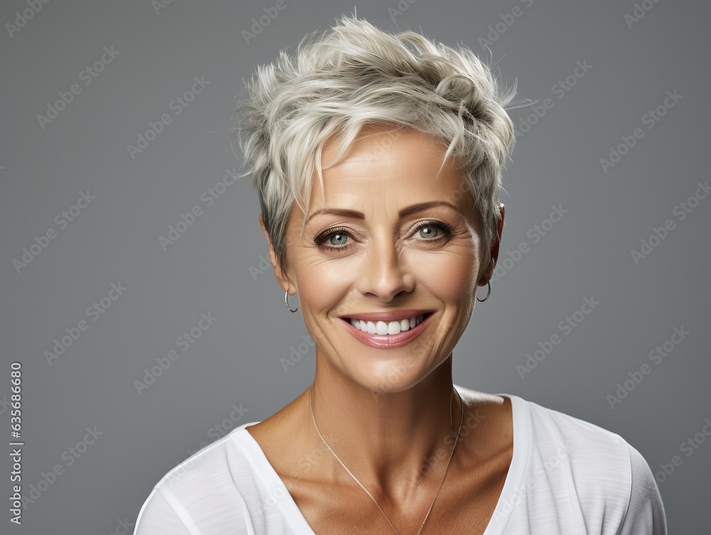 Youthful mature woman portrait, generative ai Youthful mature woman portrait, generative ai