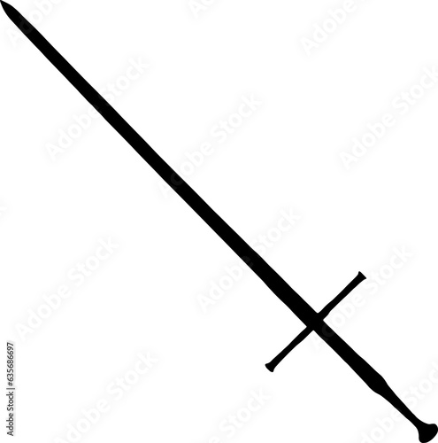 Old Boran Sword, Black Sword, White Background