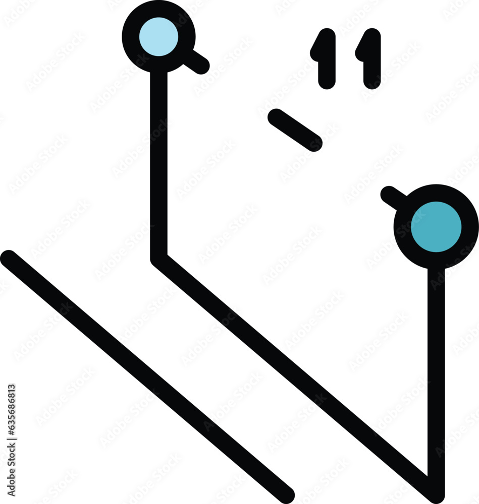 Plan path icon outline vector. Travel plane. Avoid graph color flat Plan path icon outline vector. Travel plane. Avoid graph color flat