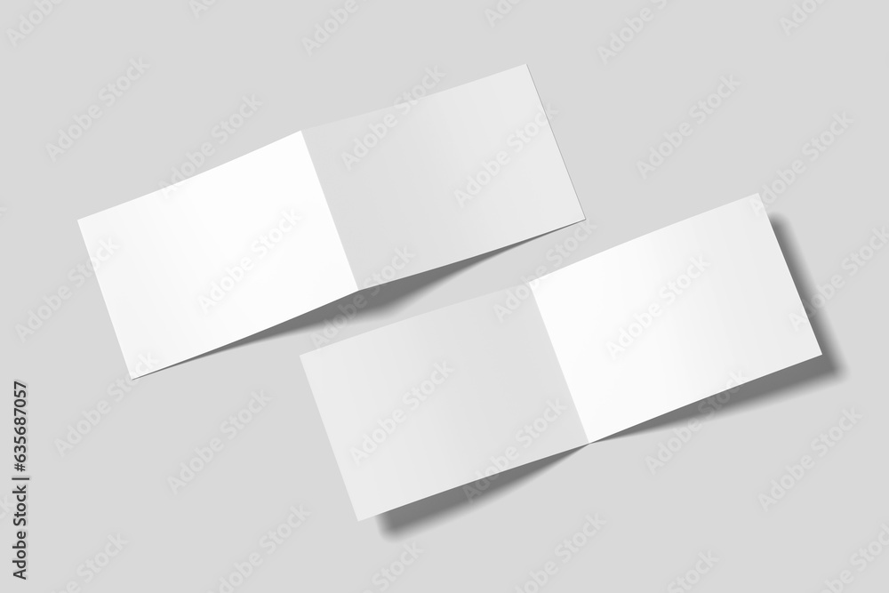 Landscape Bifold Catalog Brochure for Mockup. 3D Render. Landscape Bifold Catalog Brochure for Mockup. 3D Render.