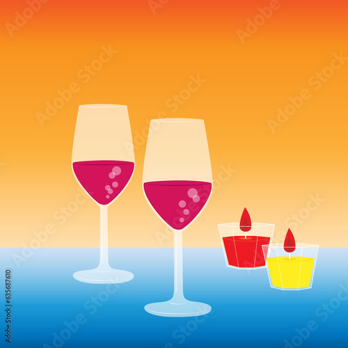 Red wine and candles
