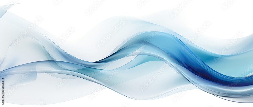 Fototapeta premium blue abstract wave pattern on white background, Generative AI
