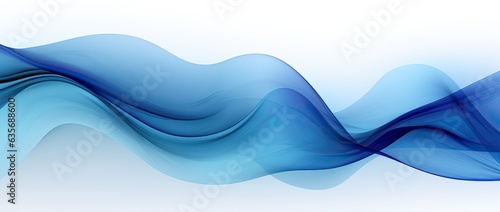 blue abstract wave pattern on white background, Generative AI