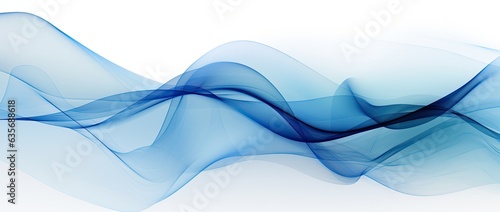 blue abstract wave pattern on white background, Generative AI