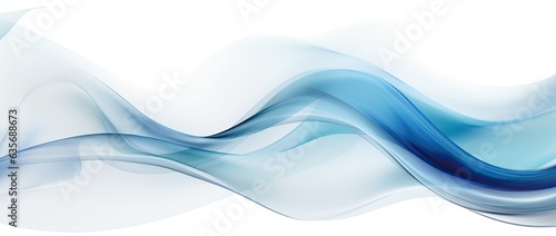 blue abstract wave pattern on white background, Generative AI