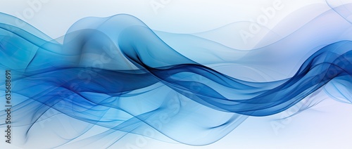 blue abstract wave pattern on white background, Generative AI