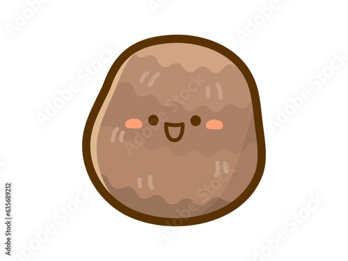 秋の味覚のイラスト素材、かわいい顔のある里芋