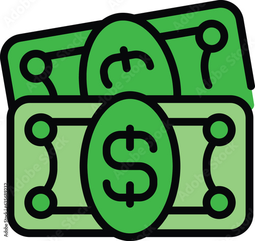 Productivity cash icon outline vector. Business team. Job task color flat