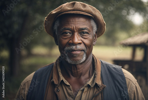 portrait of senior African American farmer