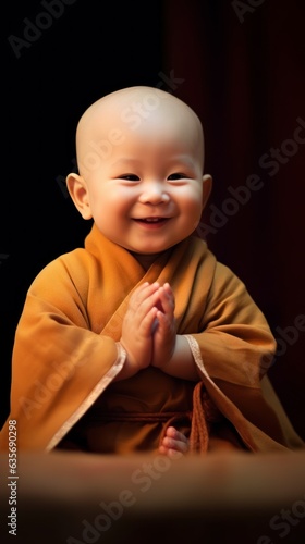 Cute Chinese little monk