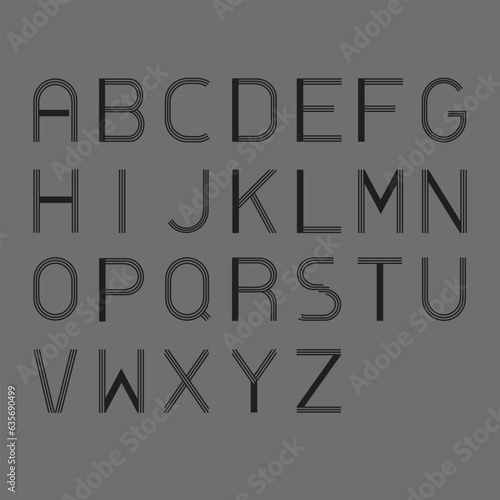 Lettering design A - Z. Vector Illustration.