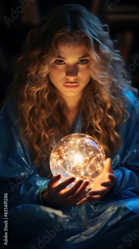 woman holding magic globe