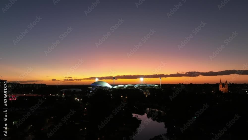4k Drone sunset Adelaide oval Australia 4k Drone sunset Adelaide oval Australia