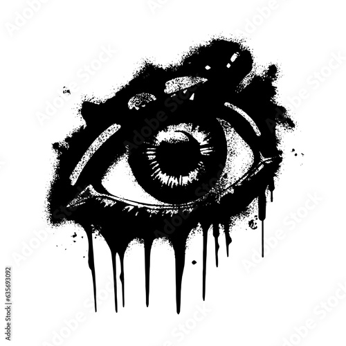 eyes sprayed in graffiti style. Vector illustration.