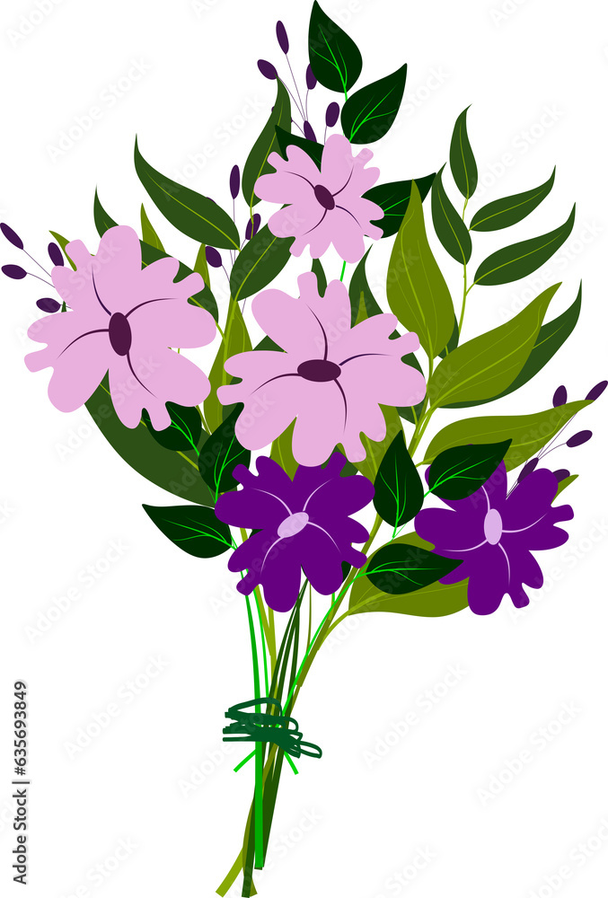 Purple Floral Bouquet, Wrapped Flower Gift Purple Floral Bouquet, Wrapped Flower Gift