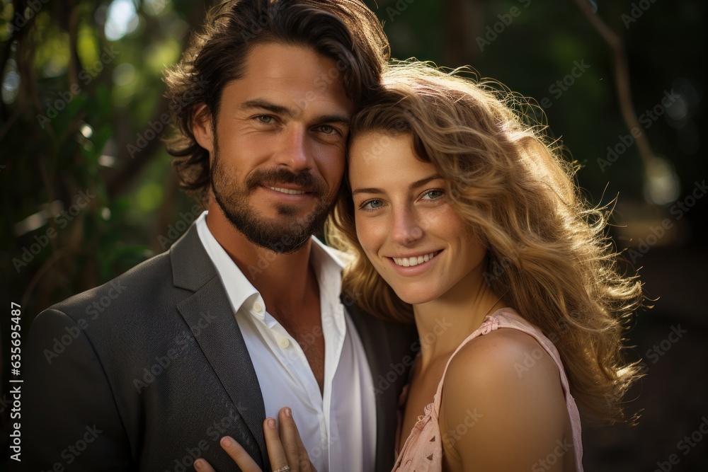 A beautiful happy couple smiling A beautiful happy couple smiling