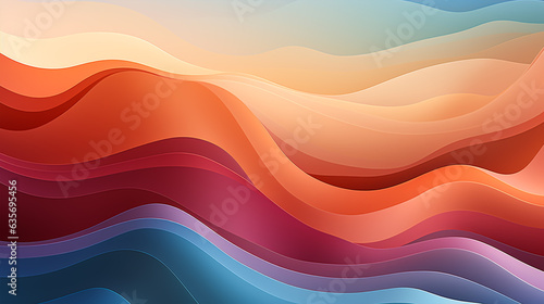 abstract background with smooth wavy lines in pink, blue and purple colors