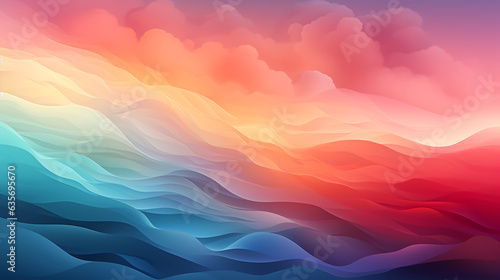abstract background with smooth wavy lines in pink, blue and purple colors