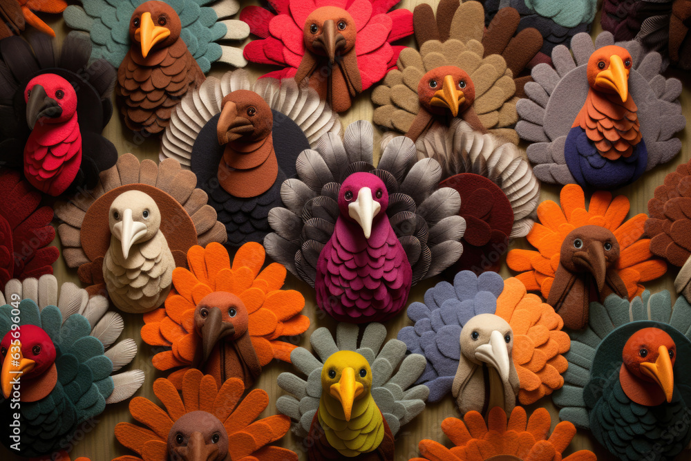 Felt turkeys for Thanksgiving