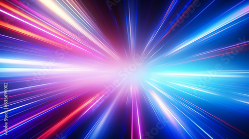 abstract background of speed motion in the tunnel with light rays.