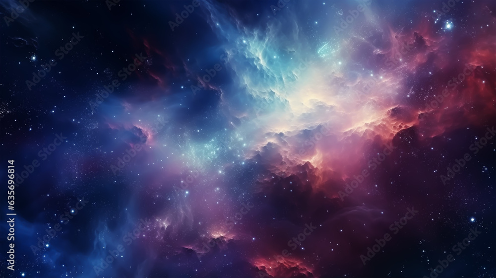 Naklejka premium Abstract space background with nebula and stars