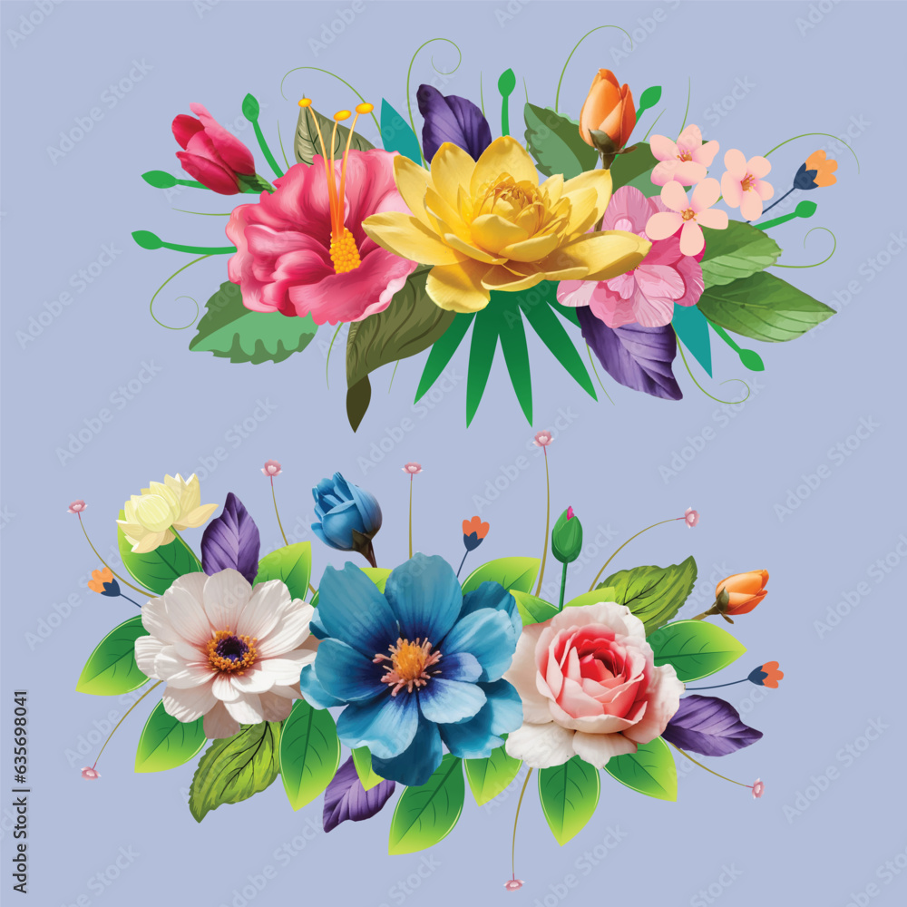Colorful flower bouquet arrangement, Beautiful composition with colorful poppy flowers. 