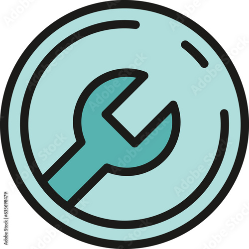 Repair edit tool icon outline vector. Data interface. Editor arrow color flat